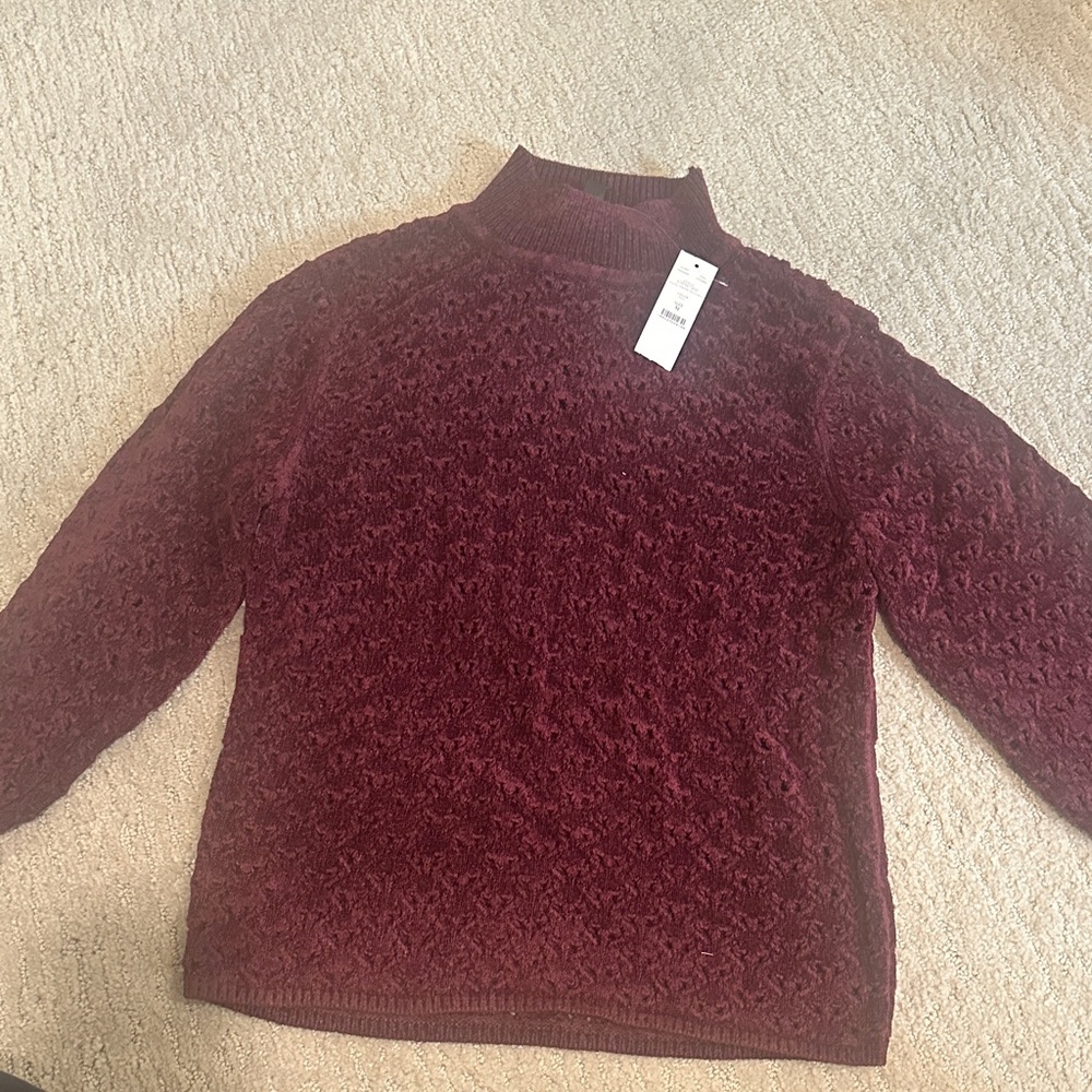 BRAND NEW! White House Black Market Burgundy Women's Sweater